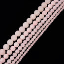 Rose Quartz Matte Round Beads 4mm 6mm 8mm 10mm 12mm 15.5" Strand