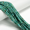 Natural Genuine Green Blue Turquoise Smooth Round Beads Size 4mm 15.5'' Strand
