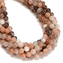 Multi-Color Peach Moonstone Smooth Round Beads 5mm 6mm 8mm 10mm 12mm 15.5'' Strand