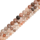 Multi-Color Peach Moonstone Smooth Round Beads 5mm 6mm 8mm 10mm 12mm 15.5'' Strand