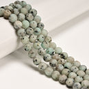 Sesame Kiwi Jasper Matte Round Beads 4mm 6mm 8mm 10mm 12mm 15.5" Strand