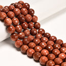 Sand Goldstone Faceted Round Beads 6mm 8mm 10mm 15.5" Strand