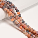 Black Red Fire Agate Crackled Matte Round Beads 4mm 6mm 8mm 10mm 12mm 15.5" Strand
