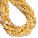 Yellow Fire Agate Crackled Matte Round Beads 4mm 6mm 8mm 10mm 12mm 15.5" Strand