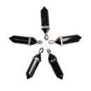 Blue Sand Goldstone Pendulum Pendant Healing Point Size 40x8mm Silver Leather Cord