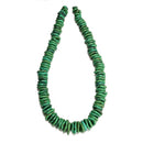 Dark Green Magnesite Turquoise Graduated Slice Discs Beads 10-16mm 15.5'' Strand