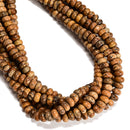 Natural Picture Jasper Smooth Rondelle Beads 4x6mm 5x8mm 6x10mm 15.5" Strand