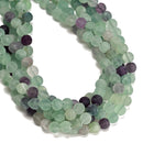 2.0mm Large Hole Fluorite Matte Round Beads 6mm 8mm 10mm 15.5" Strand