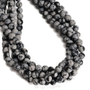 2.0mm Large Hole Snowflake Obsidian Matte Round Beads 8mm 10mm 15.5" Strand