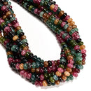 Multi Color Tourmaline Color Dyed Jade Smooth Rondelle Beads 5x8mm 15.5'' Strand