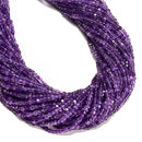 Natural Amethyst Faceted Cube Beads Size 2.2mm 15.5'' Strand