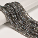 Natural Labradorite Faceted Square Cube Dice Beads Size 4-5mm 15.5" Strand