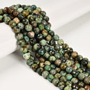 Natural African Turquoise Faceted Round Beads 6mm 8mm 10mm 12mm 15.5" Strand