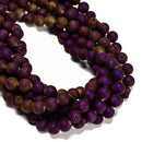 Purple Druzy Agate Matte Round Beads 6mm 8mm 10mm 15.5" Strand