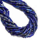 Natural Lapis Smooth Cylinder Tube Beads Size 4x13mm 15.5'' Strand