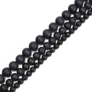 2.0mm Large Hole Black Onyx Matte Faceted Round Beads 6mm 8mm 10mm 15.5" Strand