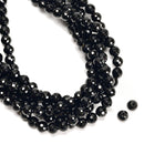 2.0mm Large Hole Black Onyx Faceted Round Beads 6mm 8mm 10mm 12mm 15.5" Strand