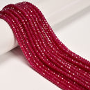 Ruby Faceted Rondelle Beads Size 2.5x4mm 15.5'' Strand