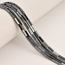 Gray/Gold/Silver/Copper Hematite Rectangle Tube Beads 2x8mm 15.5" Strand