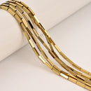 Gray/Gold/Silver/Copper Hematite Rectangle Tube Beads 2x8mm 15.5" Strand