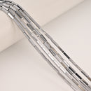 Gray/Gold/Silver/Copper Hematite Rectangle Tube Beads 2x8mm 15.5" Strand