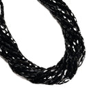 Black Crystal Glass Faceted Rice Tube Beads 4x7mm 15.5" Strand