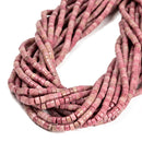 Natural Pink Petrified Rhodonite Heishi Disc Beads Size 2x4mm 15.5'' Strand