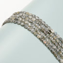 Labradorite Faceted Flat Coin Shape Beads 8mm 15.5" Strand