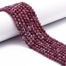 Natural Red Tourmaline Faceted Round Beads Size 2.5-3mm 3.5mm 15.5'' Strand