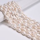 Natural White Fresh Water Pearl Baroque Shape Beads 12-14x14-18mm 15.5" Strand