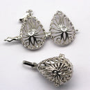 Silver Metal Oil Diffuser Pendant Teardrop Size 20x28mm Sold Per Piece