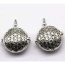 Silver Metal Oil Diffuser Pendant Flat Round Size 16x30mm Sold Per Piece