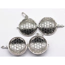 Silver Metal Oil Diffuser Pendant Flat Round Size 16x30mm Sold Per Piece