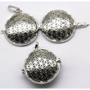 Silver Metal Oil Diffuser Pendant Flat Round Size 16x30mm Sold Per Piece