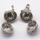 Silver Metal Oil Diffuser Pendant Flower Round Size 21mm Sold Per Piece