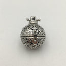 Silver Metal Oil Diffuser Pendant Flower Round Size 21mm Sold Per Piece