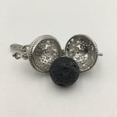 Silver Metal Oil Diffuser Pendant Flower Round Size 21mm Sold Per Piece