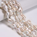 Natural White Fresh Water Pearl Baroque Shape Beads 13-15x18-25mm 16" Strand