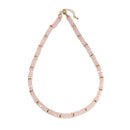 Rose Quartz Rondelle Size 2x6mm Beaded Necklace 17''-18.5" Length Adjustable