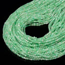 Natural Green Chrysoprase Faceted Round Beads Size 3mm 15.5'' Strand