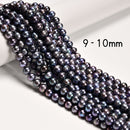 Real Genuine Peacock Fresh Water Pearl Potato Shape Beads 8-9mm 9-10mm 15'' Strd