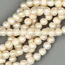 2.0mm Hole White Fresh Water Pearl Potato Shape Beads Size 10-11mm 8'' Strd