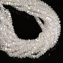 Clear AB K9 Crystal Glass Faceted Rondelle Beads Size 2x4mm 4x8mm 15.5" Strand