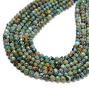 Natural Blue Turquoise Faceted Round Beads Size 4mm 15.5'' Strand