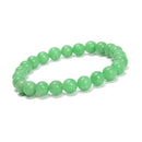 Green Jadeite Jade Smooth Round Beads Bracelet 6mm 8mm 10mm 7.5''Length 3PCS/Set