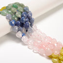 Gradient Multi-color Gemstone Smooth Heart Shape Beads Size 12mm 15.5'' Strand