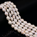 Natural White Fresh Water Pearl Baroque Shape Beads 10-12x12-14mm 16" Strand