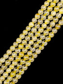 Grade AA Natural Golden Rutilated Quartz Smooth Round Beads Size 8mm 15.5'' Strd