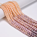 Gradient Natural Fresh Water Pearl Rice Shape Beads Size 6x7mm 14.5" Strand