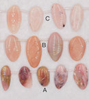 Natural Pink Opal Graduated Irregular Oval Beads Size 10x12-15x20mm 16'' Strand